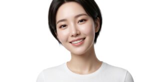 치과 치료 후 밝게 웃는 한국인 여성 모델